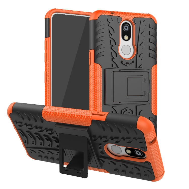 Shockproof PC + TPU Tire Pattern Case for LG K40, with Holder, For LG K40