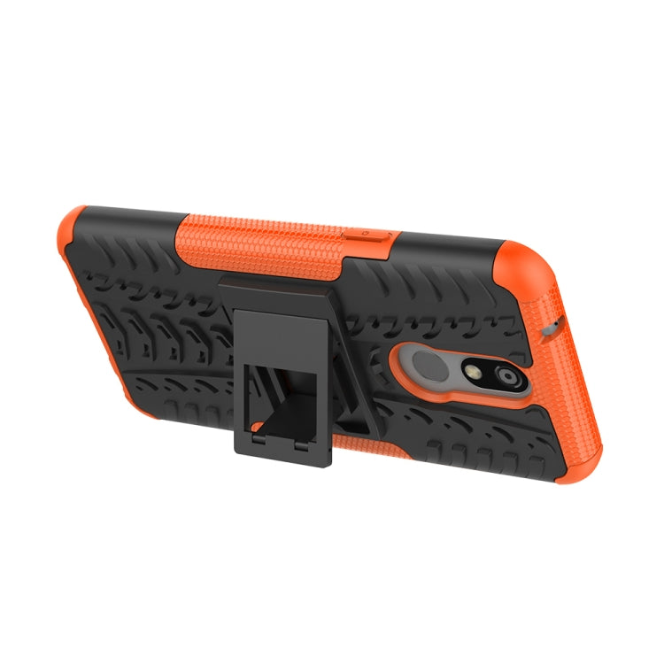 Shockproof PC + TPU Tire Pattern Case for LG K40, with Holder, For LG K40