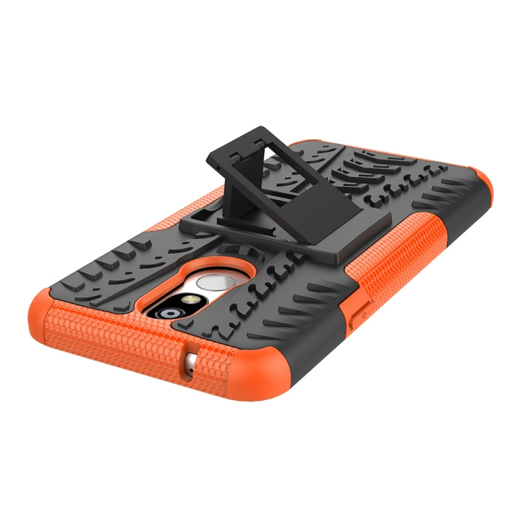 Shockproof PC + TPU Tire Pattern Case for LG K40, with Holder, For LG K40