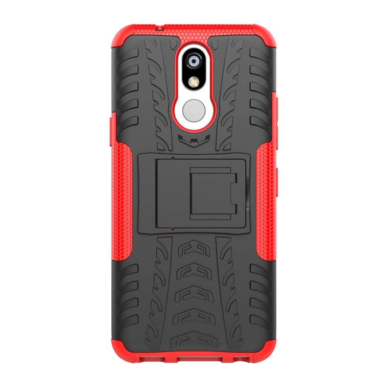 Shockproof PC + TPU Tire Pattern Case for LG K40, with Holder, For LG K40