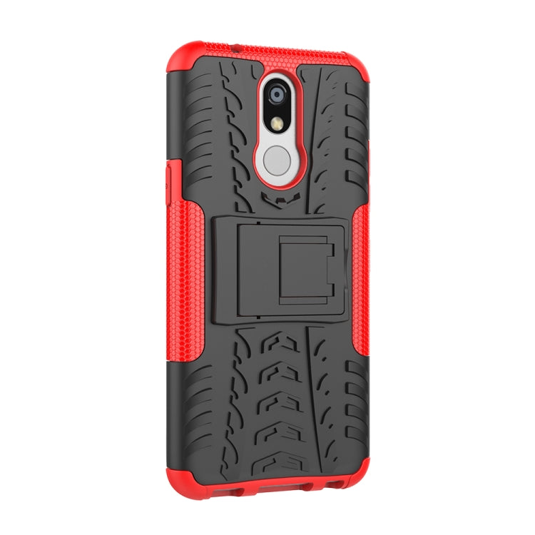 Shockproof PC + TPU Tire Pattern Case for LG K40, with Holder, For LG K40