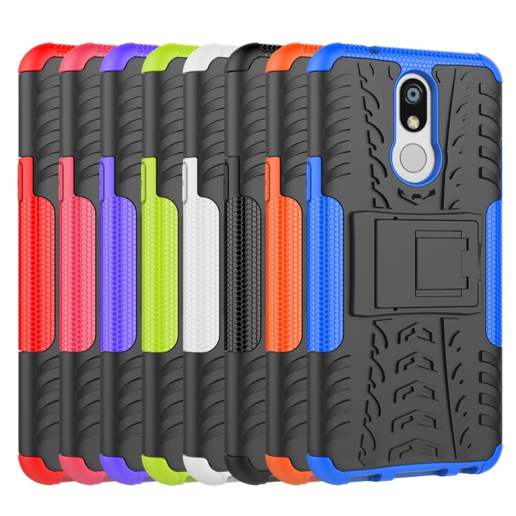 Shockproof PC + TPU Tire Pattern Case for LG K40, with Holder, For LG K40