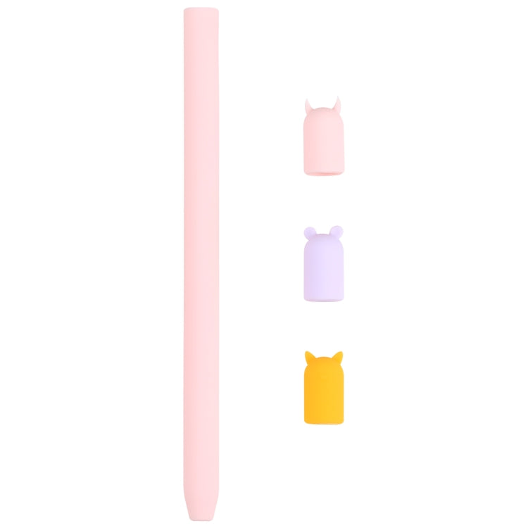 4 in 1 Stylus Pen Cartoon Animal Silicone Protective Case for Apple Pencil 1, For Apple Pencil 1
