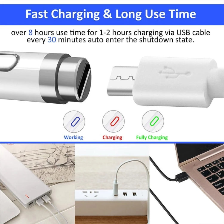 Pencil Universal Rechargeable Active Capacitive Stylus Pen with Magnetic Cap, Pencil Black, Pencil White