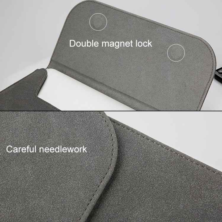 2 in 1 Horizontal Matte Leather Laptop Inner Bag + Power Bag for MacBook Air 13.3 inch A1466 (2012 - 2017) / A1369 (2010 - 2012), MacBook Air 13.3 inch A1466 (2012 - 2017) / A1369 (2010 - 2012)