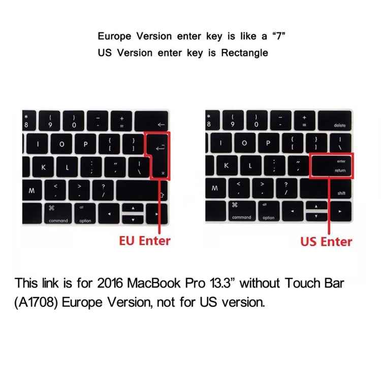ENKAY Hat-Prince 2 in 1 Frosted Hard Shell Plastic Protective Case + Europe Version Ultra-thin TPU Keyboard Protector Cover for 2016 MacBook Pro 13.3 Inch without Touch Bar (A1708), 13.3 inch without Touch Bar Europe Version