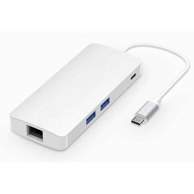 8 in 1 Hub Type-C HUB+ USB-C / Type-C to USB-C / Type-C & HDMI & SD & TF & 2 USB & VGA & Rj45 Adapter