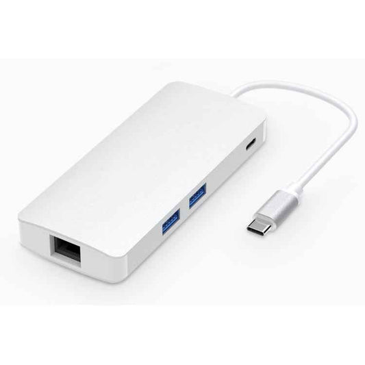 8 in 1 Hub Type-C HUB+ USB-C / Type-C to USB-C / Type-C & HDMI & SD & TF & 2 USB & VGA & Rj45 Adapter