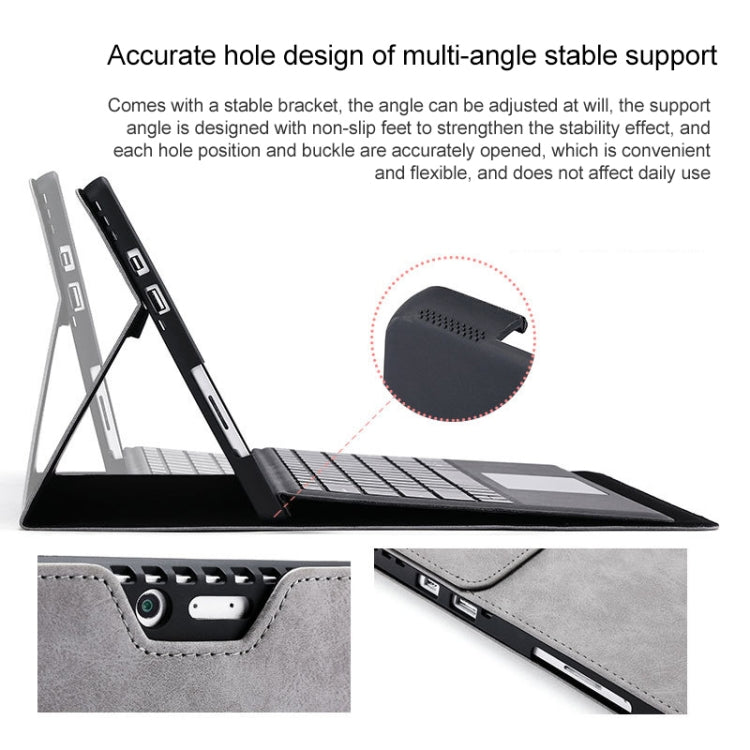 For Microsoft Surface Pro 7 / 7+ Microfiber Lambskin Texture Magnetic Horizontal Flip Leather Case with Pen Slot & Holder, Case