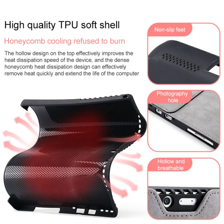 For Microsoft Surface Pro 7 / 7+ Microfiber Lambskin Texture Magnetic Horizontal Flip Leather Case with Pen Slot & Holder, Case