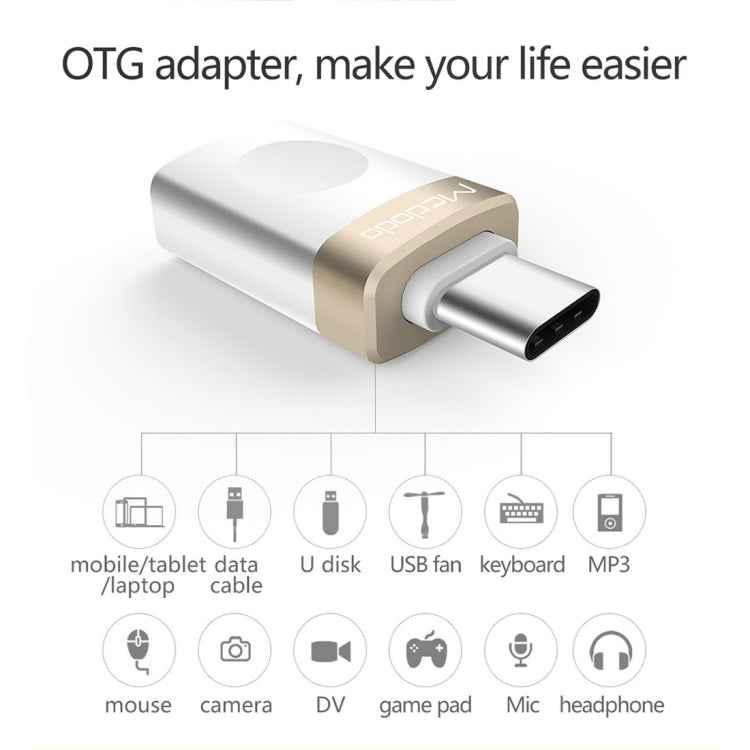 Mcdodo OT-1942 USB-C / Type-C to USB 3.0 AF Data Transmission Charging OTG Adapter
