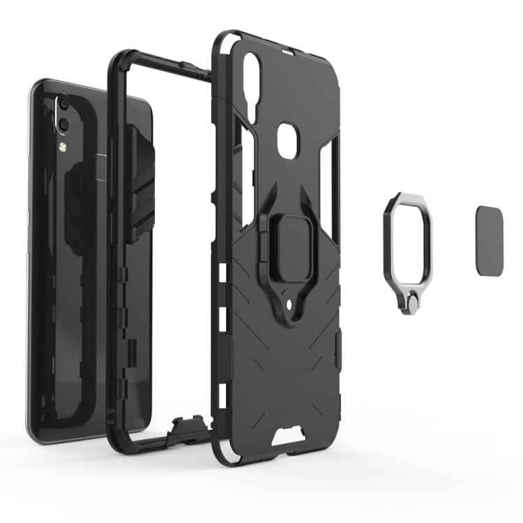 PC + TPU Shockproof Protective Case for Vivo X21, with Magnetic Ring Holder