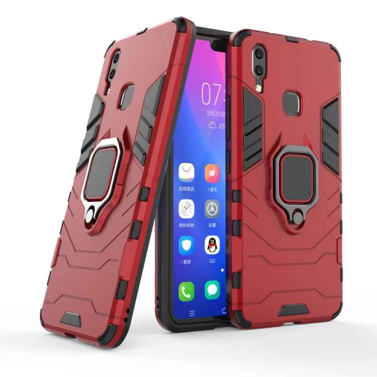 PC + TPU Shockproof Protective Case for Vivo X21, with Magnetic Ring Holder