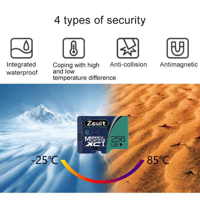 Zsuit 64GB High Speed Class10 Silver Grey TF(Micro SD) Memory Card