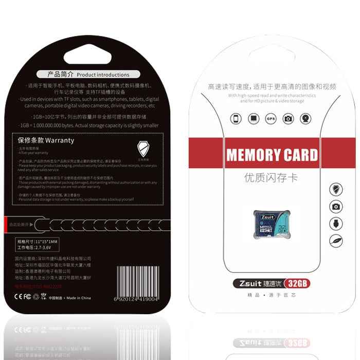 Zsuit 64GB High Speed Class10 Silver Grey TF(Micro SD) Memory Card