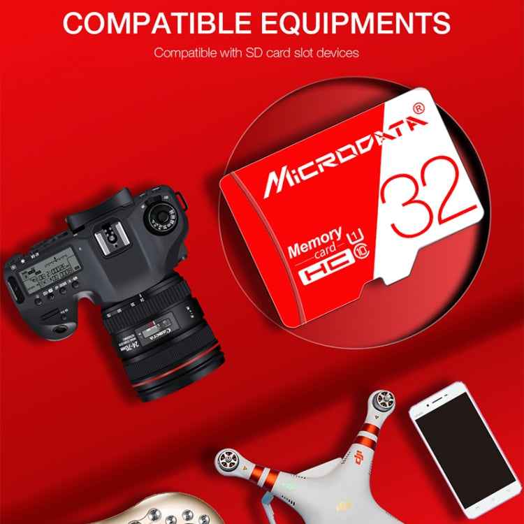 MICRODATA 32GB High Speed U1 Red and White TF(Micro SD) Memory Card