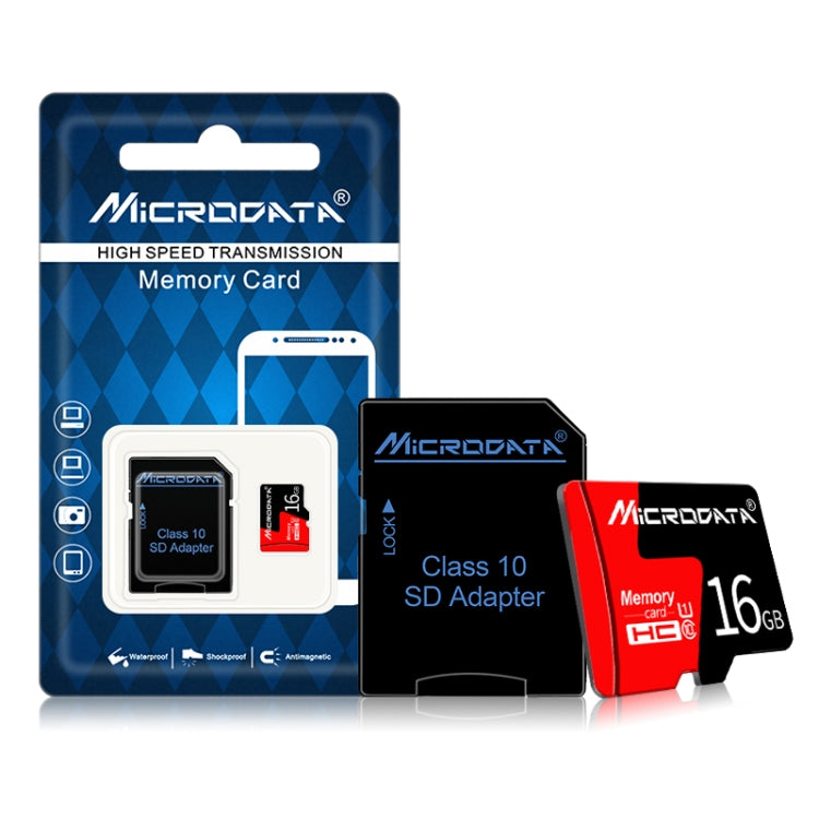 Carte mémoire Micro SD (TF) MicroDATA U1 16 Go rouge et noir, 16 Go