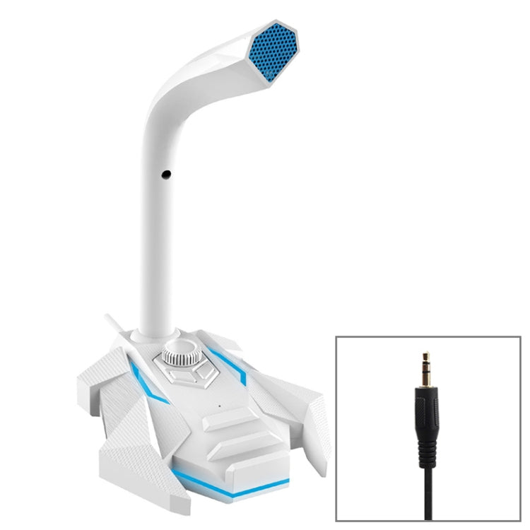 GK Desktop 3.5mm Wired Dual Mic Condenser Microphone, Compatible with PC / Mac for Live Broadcast, Show, KTV, etc., GK 3.5mm Port/White, GK 3.5mm Port/Red