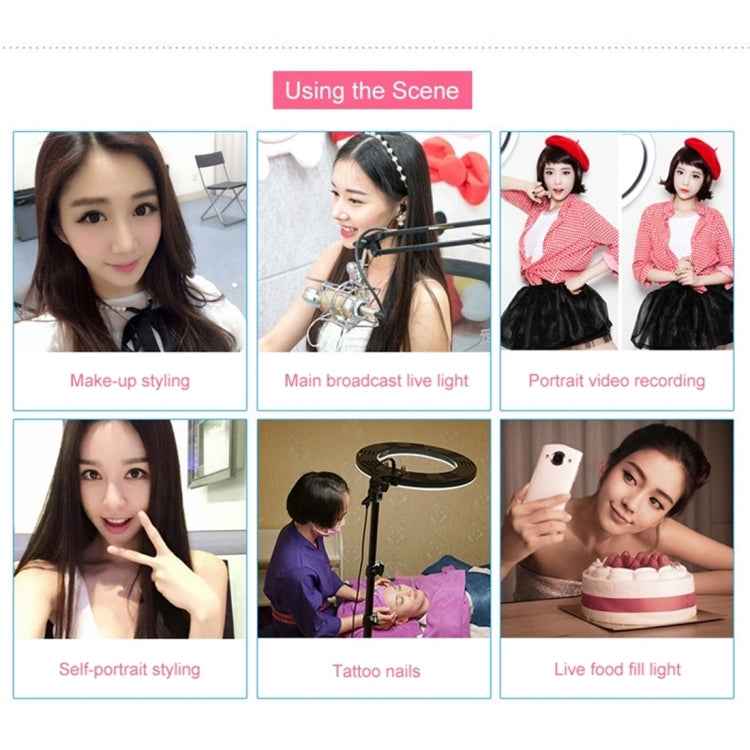 18 inch 55W Two-speed Dimmable Anchor Photography Self-timer LED Ring Fill-in Light with Tripod