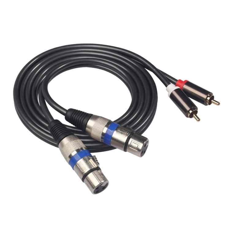 366156-15 2 RCA Male to 2 XLR 3 Pin Female Audio Cable, Length: 1.5m
