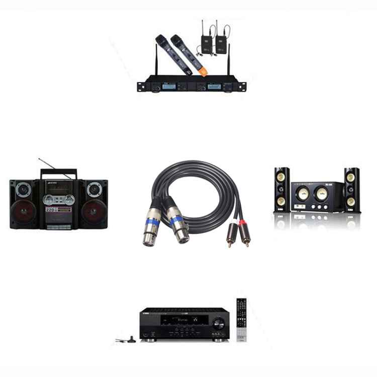 366156-15 2 RCA Male to 2 XLR 3 Pin Female Audio Cable, Length: 1.5m