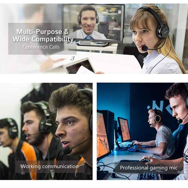 ZJ033MR-03 17cm Stereo 3.5mm Angle Head Plug Gaming Headset Sound Card Live Microphone