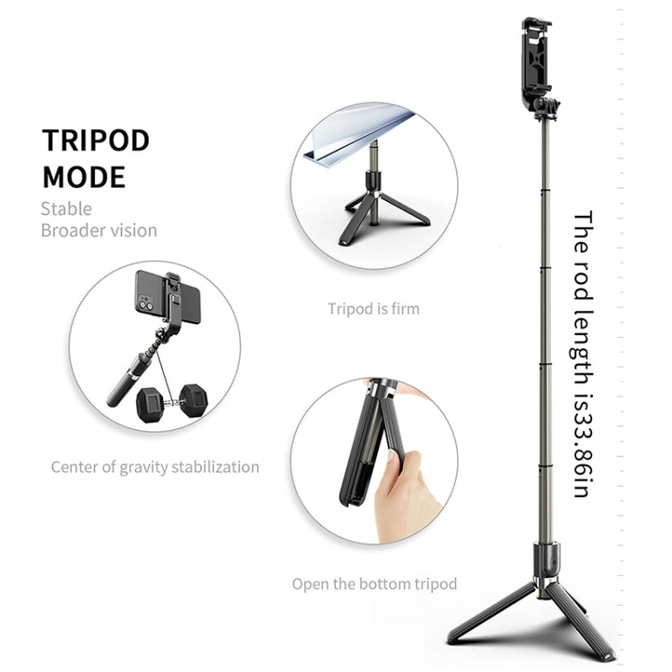 L03 Aluminum Alloy Foldable Bluetooth Tripod Selfie Stick