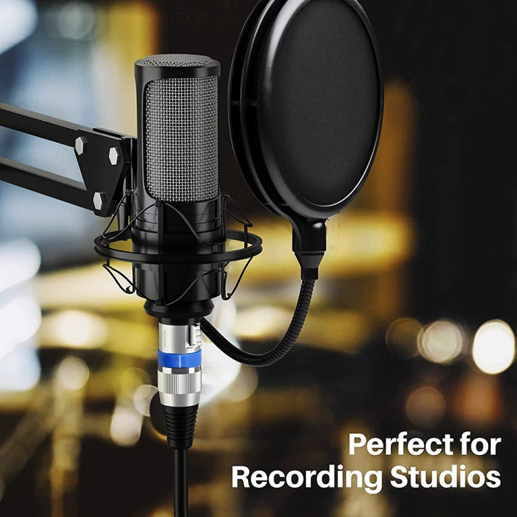 5m 3-Pin XLR Male to XLR Female MIC Shielded Cable Microphone Audio Cord, Length: 5m (Blue)