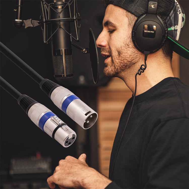 1m 3-Pin XLR Male to XLR Female MIC Shielded Cable Microphone Audio Cord, Length: 1m (Blue)