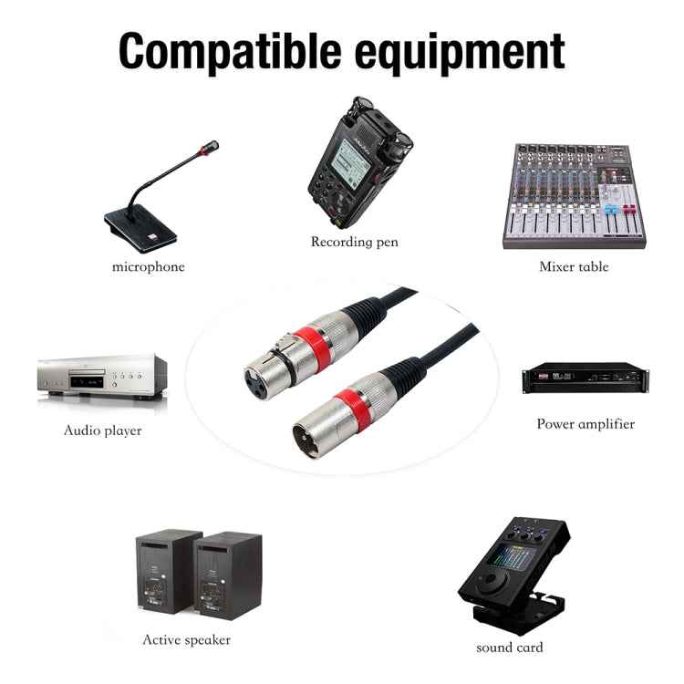 1.8m 3-Pin XLR Male to XLR Female MIC Shielded Cable Microphone Audio Cord, Length: 1.8m (Red)