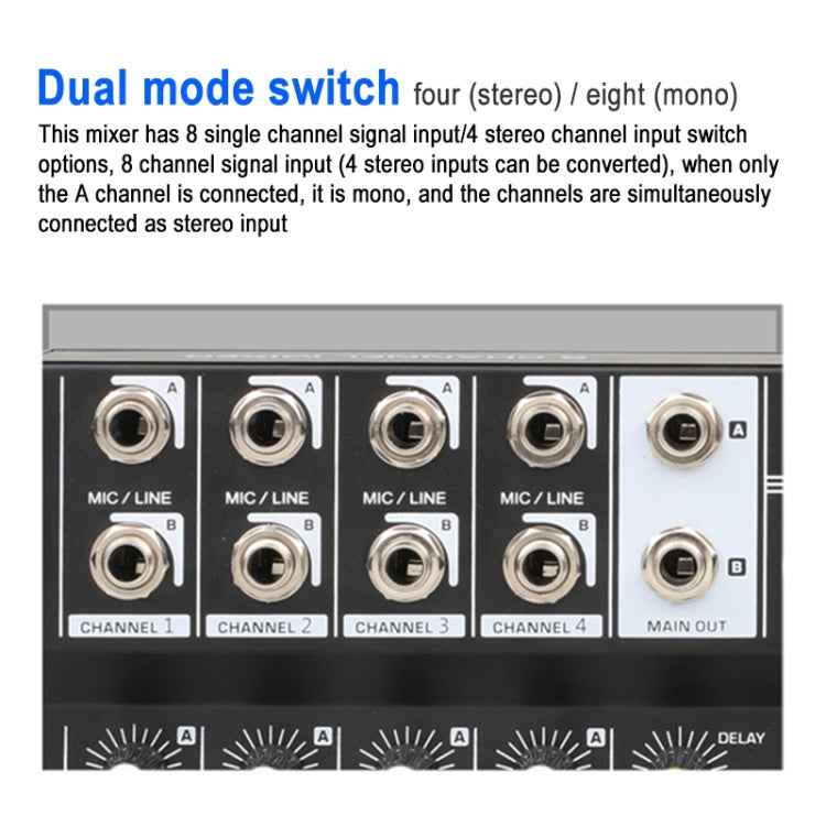 AQA 8-channel Mixer Microphone Effector