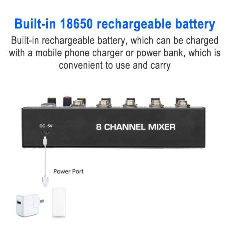 AQA 8-channel Mixer Microphone Effector