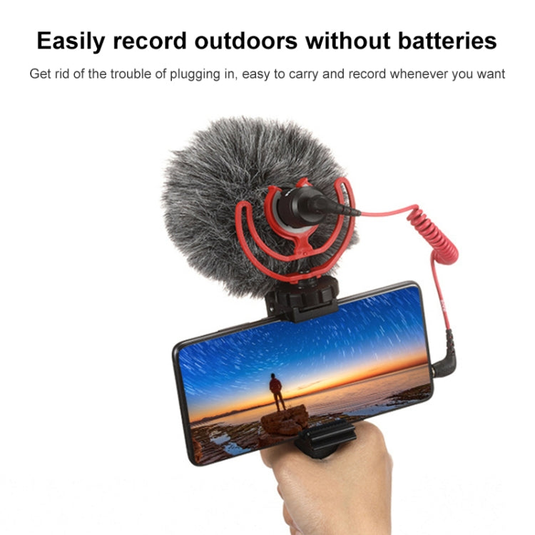 M30 Portable Wired Condenser Shotgun Microphone Trip Vlog Record Studio Video for Camera Phone