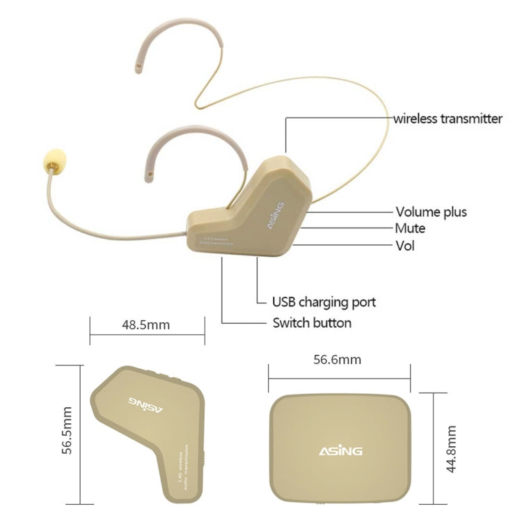 ASiNG  WM03 2.4G Wireless Microphone Headset Microphone Bluetooth Speaker Kit