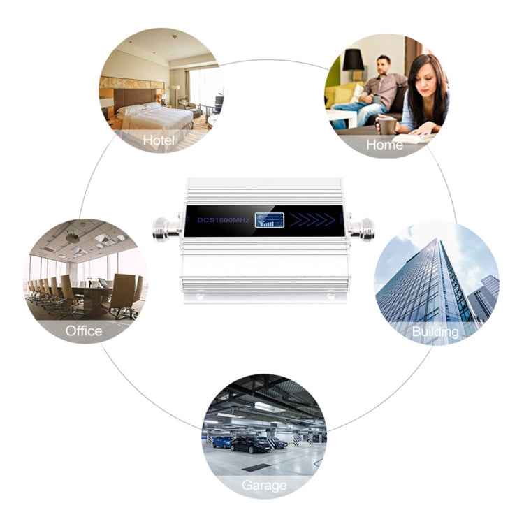 DCS-LTE 4G Phone Signal Repeater Booster, US Plug(Silver)