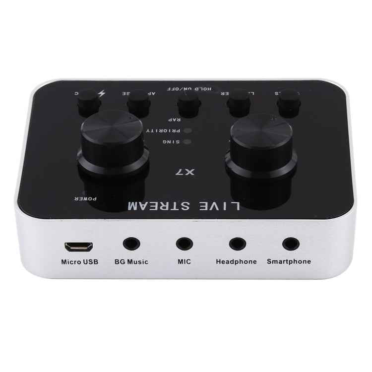 X7 Live Broadcast Audio USB Headset Microphone Webcast Entertainment Streamer Sound Card for Phone, Computer PC