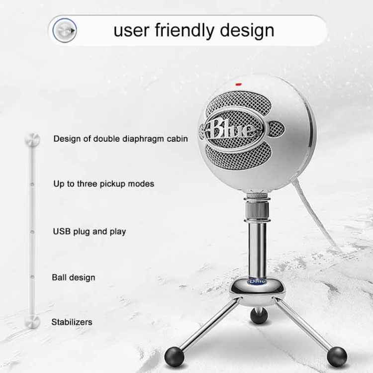 Logitech Blue Snowball-ice USB Condenser Anchor Recording Microphone
