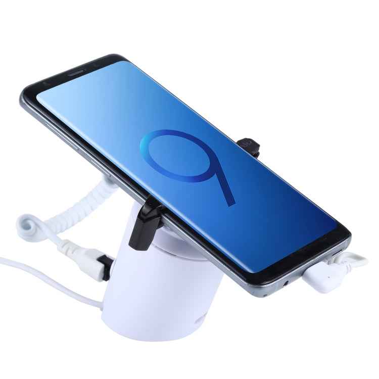 Cylindrical Display Stand Security System Burglar Alarm / Anti-theft Alarm Display Holder with Infrared Remote Control for Mobile Phones with Type-C / USB-C Port