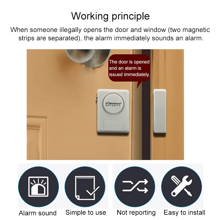 DOBERMAN SE-0119 Household Anti-theft Wireless Remote Control Door Magnetic Sensor Alarm, SE-0119