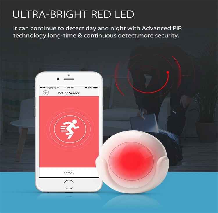 NEO NAS-PD01W Wireless WiFi PIR Detector Motion Sensor, Support Android / IOS systems & Ultra-bright Red LED