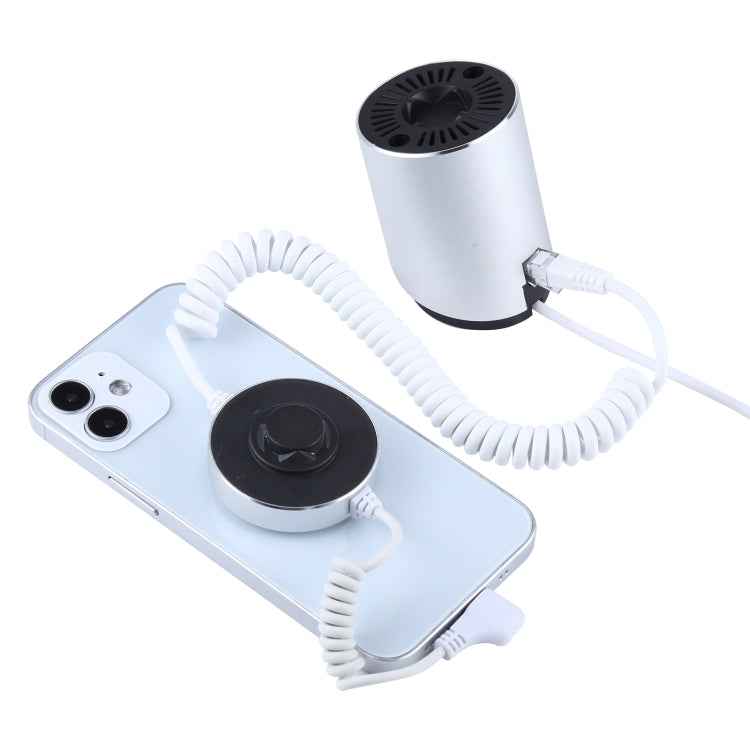 Aluminum Shell Cylindrical Display Stand Digital Magnetic Security System Burglar Alarm / Anti-theft Alarm Display Holder for iPhone & iPod & iPad with 8 Pin Port