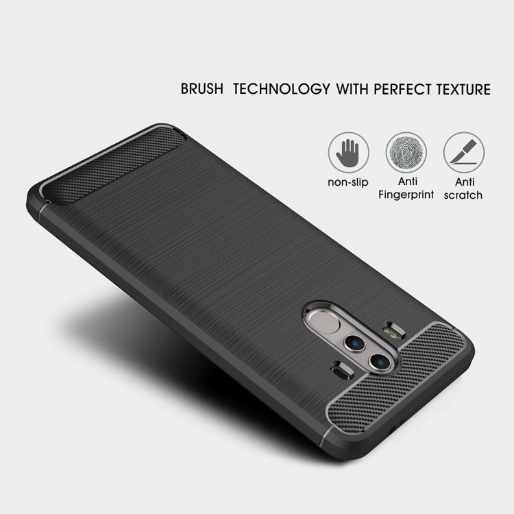For Huawei Mate 10 Pro Brushed Texture Carbon Fiber Shockproof TPU Rugged Armor Protective Case , For Mate 10 Pro, For Huawei Mate 10 Pro