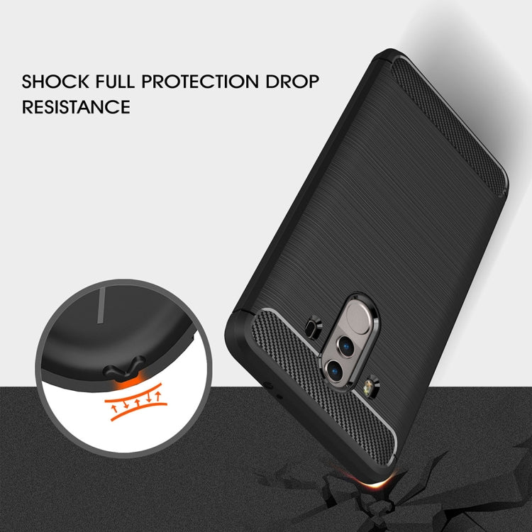 For Huawei Mate 10 Pro Brushed Texture Carbon Fiber Shockproof TPU Rugged Armor Protective Case , For Mate 10 Pro, For Huawei Mate 10 Pro