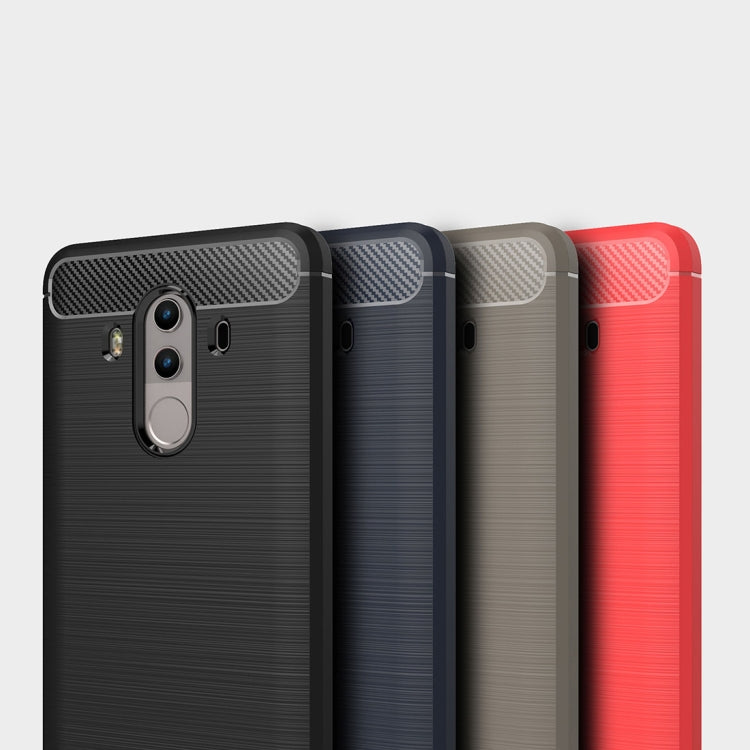 For Huawei Mate 10 Pro Brushed Texture Carbon Fiber Shockproof TPU Rugged Armor Protective Case
