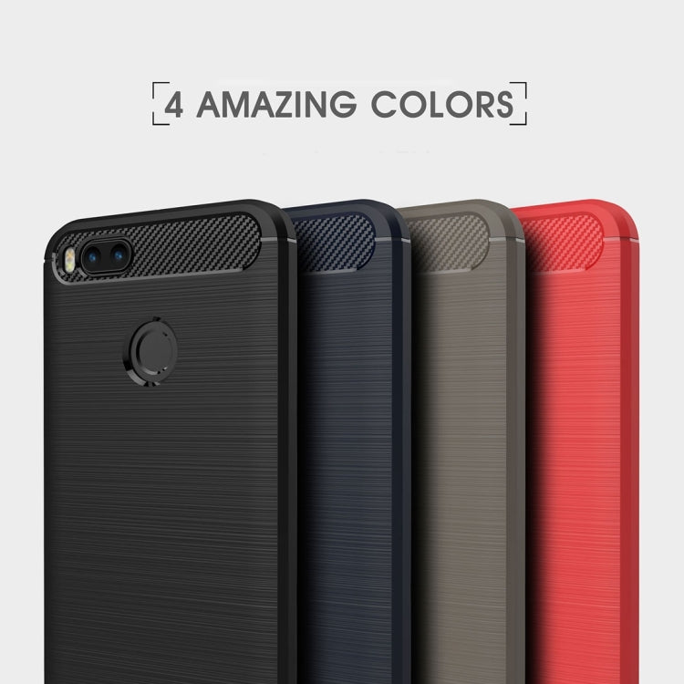 For Xiaomi Mi 5X Carbon Fiber TPU Brushed Texture Shockproof Protective Back Cover Case, For Xiaomi Mi 5X