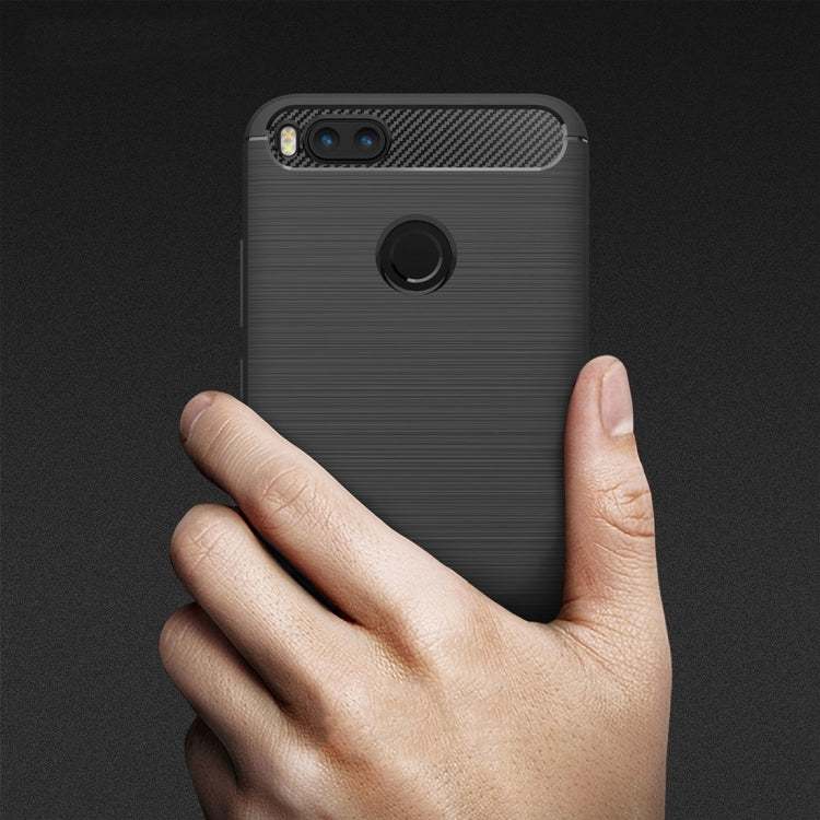 For Xiaomi Mi 5X Carbon Fiber TPU Brushed Texture Shockproof Protective Back Cover Case, For Xiaomi Mi 5X