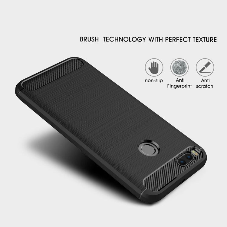 For Xiaomi Mi 5X Carbon Fiber TPU Brushed Texture Shockproof Protective Back Cover Case, For Xiaomi Mi 5X
