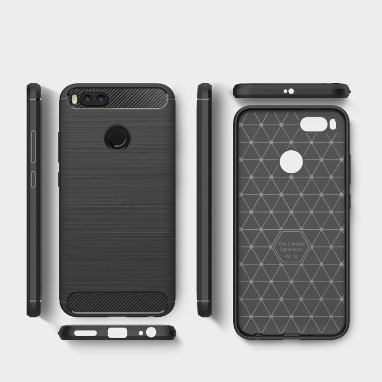 For Xiaomi Mi 5X Carbon Fiber TPU Brushed Texture Shockproof Protective Back Cover Case, For Xiaomi Mi 5X