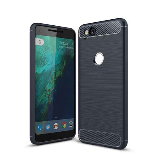 For Google Pixei 2 Brushed Texture Carbon Fiber Shockproof TPU Rugged Armor Protective Case