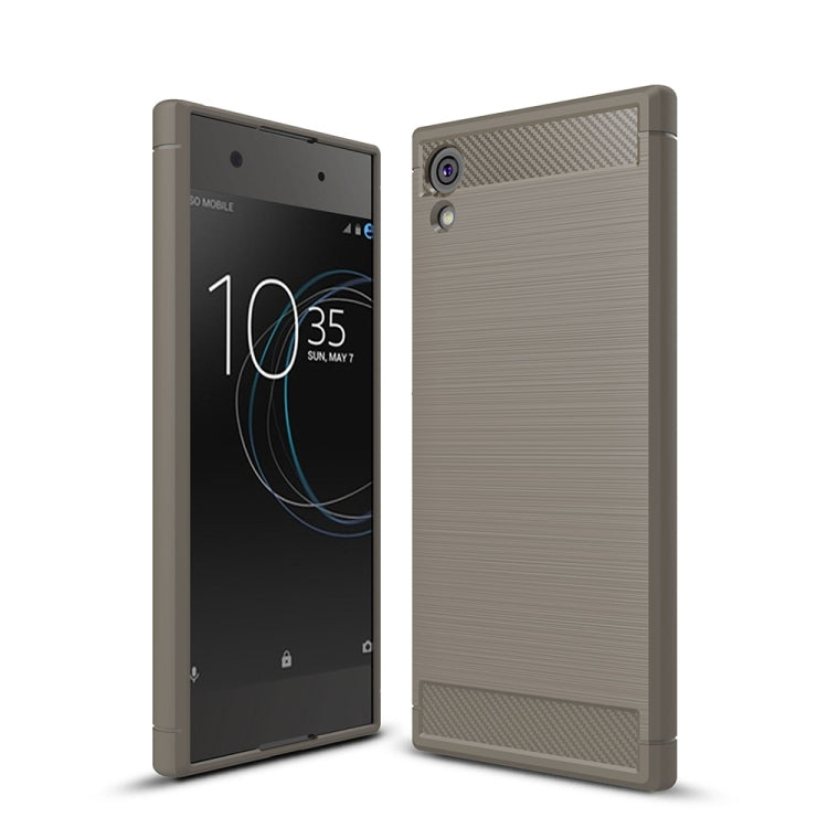 For Sony Xperia XA1 Brushed Texture Carbon Fiber Shockproof TPU Rugged Armor Protective Case